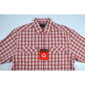 Wolverine Pentwater Shirt Men's Size L Red & White Plaid Short‎ Sleeve